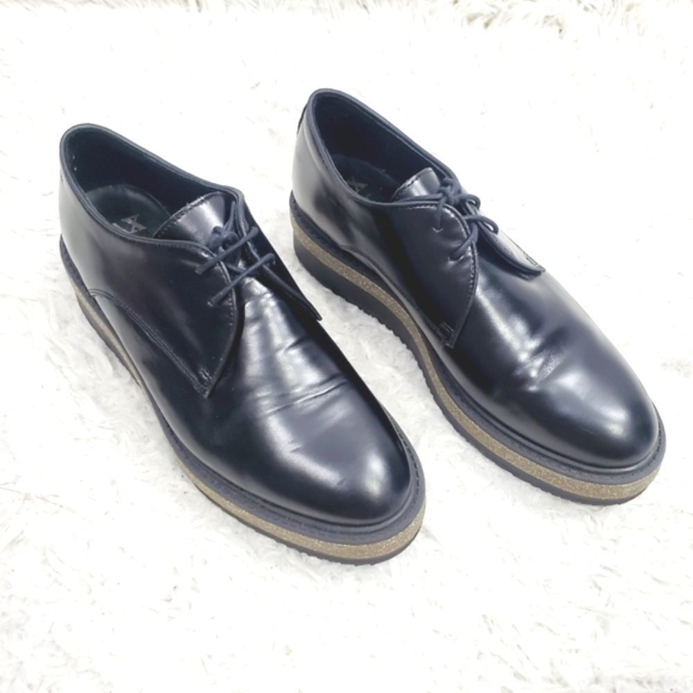 Sax black platform  cork rubber wedge unisex  Oxford shoes size 38